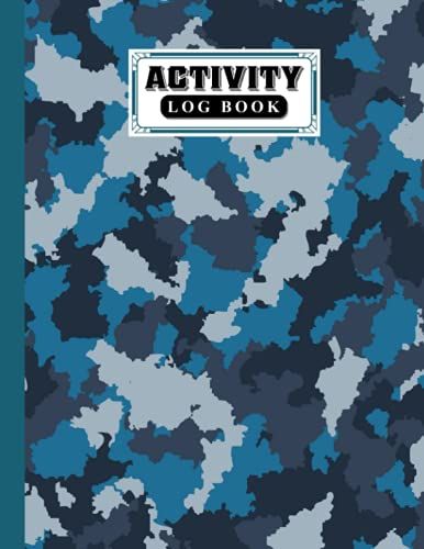 Activity Log Book: Premium Camouflage Blue Cover Activity Log Book For All Businesses, 120 Pages, Size 8.5" X 11" By Milan Jordan