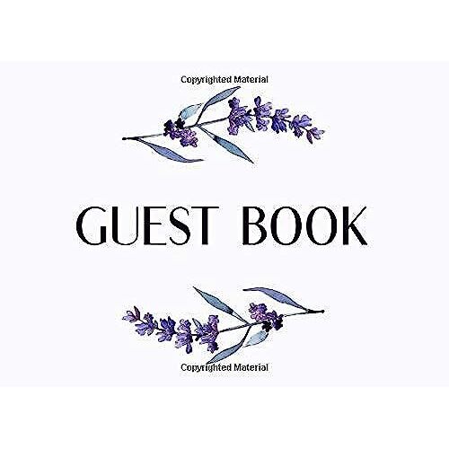 Guest Book: Lavender Guest Book - Floral Guestbook For Wedding, Bridal Shower, Birthday Party, Anniversary - 154 Pages