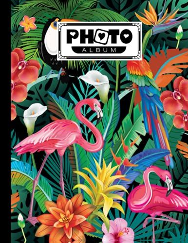 Photo Album: Album, Large Photo Albums With Writing Space Memo, Extra Large Capacity Picture Album, Family, Baby, Wedding, Travel Photo Book, 120 Pages | Flamingo Cover By Valerie Fitzgerald