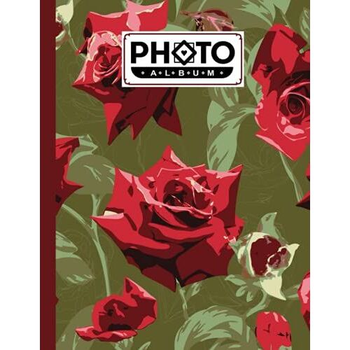 Photo Album: Large Photo Albums With Writing Space Memo, Extra Large Capacity Picture Album | Premium Roses Cover By Agnes Springer