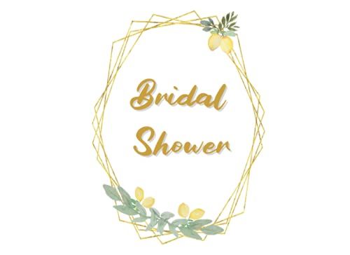 Bridal Shower Guest Book Lemon: Yellow Gold Frame Lemons Design Cover Guest Memory Message Book For Bridal Shower