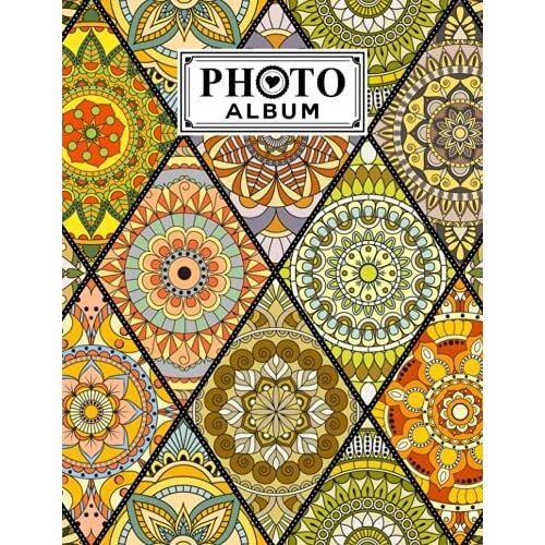 Photo Album: Album, Large Photo Albums With Writing Space Memo, Extra Large Capacity Picture Album, Family, Baby, Wedding, Travel Photo Book, 120 Pages | Mandalas Cover By Victor Lutz