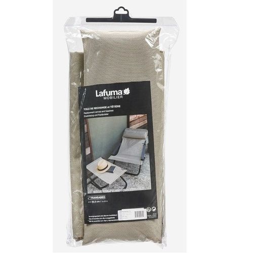 Toile De Rechange + Têtière Lafuma Pour Bain De Soleil Transabed