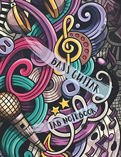 Bass Guitar Tab Notebook: Lined Blank Bass Guitar Manuscript Paper