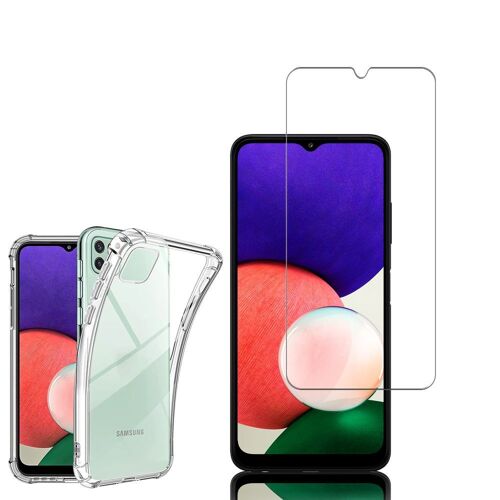 Coque Silicone Tpu Souple Pour Samsung Galaxy A22 5g 6.6" Anti-Choc Ultra Résistant Avec Coins Renforcés - Transparent + 1 Film Verre Trempé - Transparent