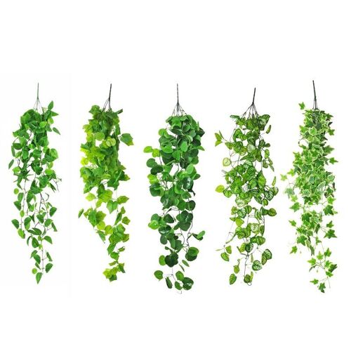 Guirlande suspendue de feuilles de lierre artificielles D08D, fausses feuilles de bégone, pour paniers muraux, mariage, pour l'extérieur et l'intérieur