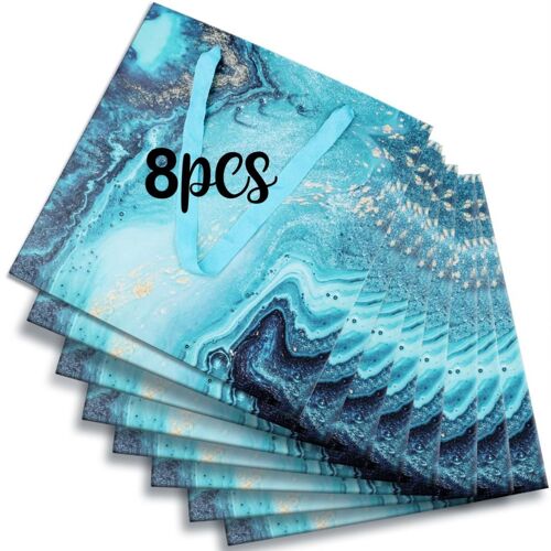 Sac Cadeau En Papier Marbré, Très Grand, Avec Poignée, Carré, Géant, Pour Cadeaux De Mariage