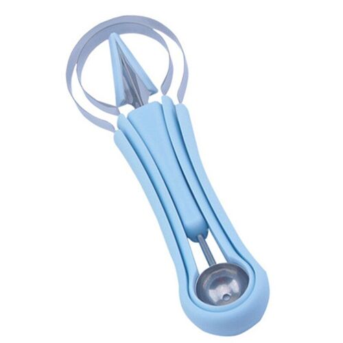 Boule À Melon 4 En 1 En Acier Inoxydable, Coupe-Pastèque, Ensemble D'outils De Sculpture De Fruits Pour Trancheuse À Fruits, Séparateur De Pulpe, 1 Pièce