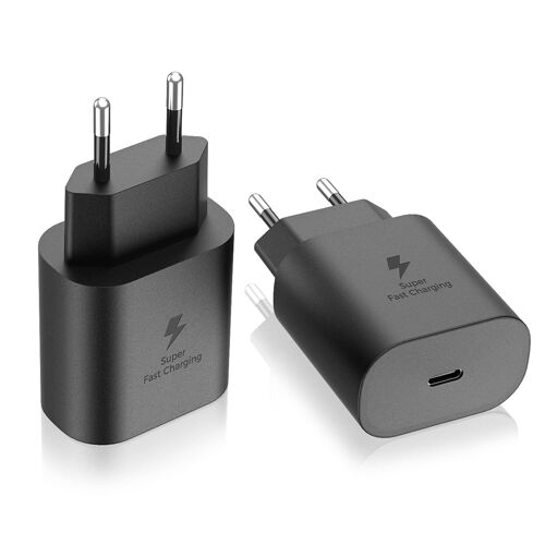 2 Pack Chargeur Rapide Usb C 25w Pour Samsung Galaxy A13, A14, A33, A34, A53, A54 4g/ 5g, S23 S22 S21 S20 Ultra/Plus/Fe, Super Fast Charging Prise Secteur Type C