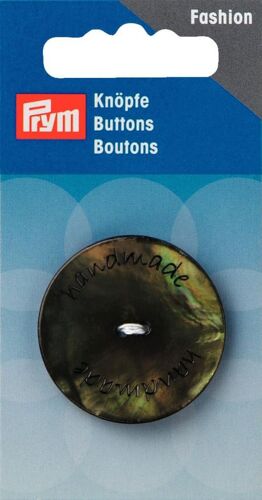 Bouton 2 Trous "Handmade" Vert 34mm