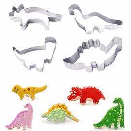 Ensemble De 4 Emporte-Pièces En Forme D'animaux Dinosaures, Outils De Cuisson Pour Gâteaux En Acier Inoxydable