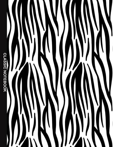 Cute Zebra Skin Cover Classic Patterned Composition Notebook: College Ruled - 120 Pages, 8.5" X 11" Large For School, College And Office
