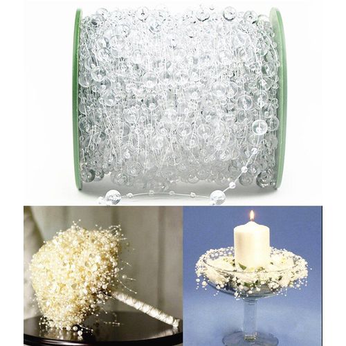 Ligne De Pêche Transparente 1 Mètre, Guirlande De Perles Artificielles, Chaîne, Fleurs Pour Bouquet De Mariée, Décoration De Mariage