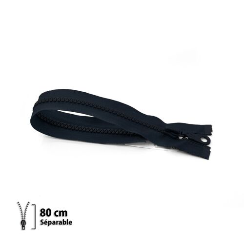 Fermeture Éclair Z54 - Moulée 6mm Séparable - 80 Cm