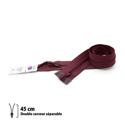 Fermeture Z68, Séparable 6 Mm Double Curseur - 45cm