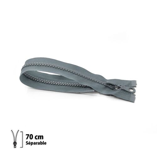 Fermeture Éclair Z54 - Moulée 6mm Séparable - 70 Cm
