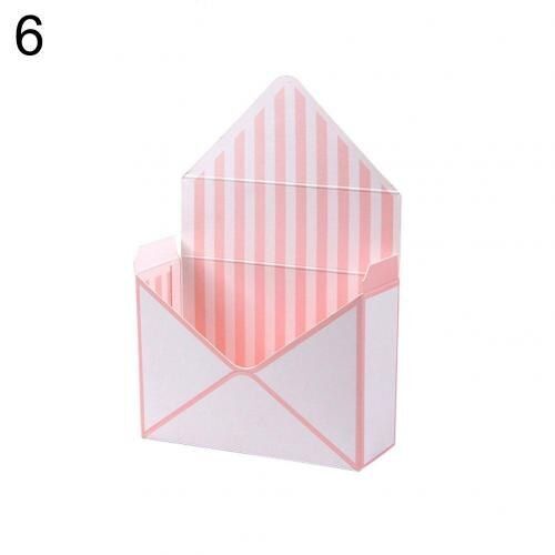 Boîte D'emballage De Bouquet De Fleurs À Rayures, Enveloppe Romantique, Support De Boîte D'emballage De Papier, Cadeau De Fleuriste