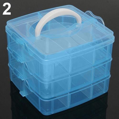 Boîte De Rangement Transparente À 3 Couches 18 Compartiments, Conteneur Pour Bijoux Perles