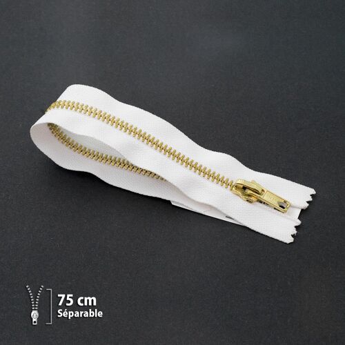Fermeture Éclair Z19 - Laiton Séparable 6mm - 75 Cm