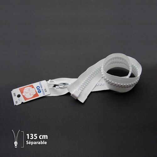 Fermeture Éclair Z70 - Séparable Grosse Maille 9mm - 135 Cm