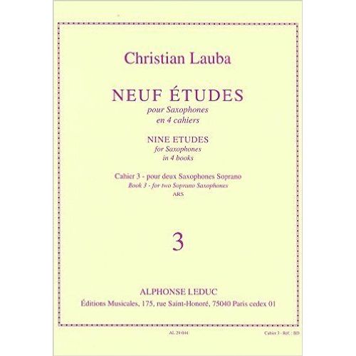Etudes Pour Saxophones En 4 Cahiers (Cahier 3-Pour Deux Saxophones Soprano)