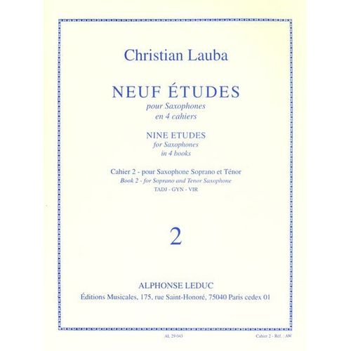 Études Pour Saxophones En 4 Cahiers (Cahier 2 - Pour Saxophone Soprano Et Ténor)