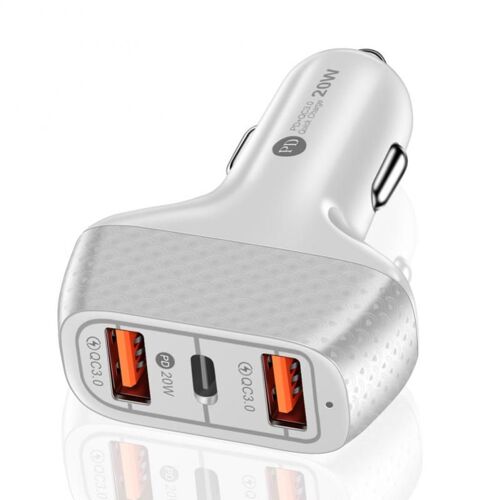 Chargeur De Voiture 2usb Type-C 5v-2a, 1 Pièce, Charge Rapide Pd, Adaptateur De Téléphone, Allume-Cigare, Accessoires De Voiture