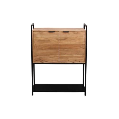 Buffet Haut En Acacia Et Métal Noir H110 Cm Arthus