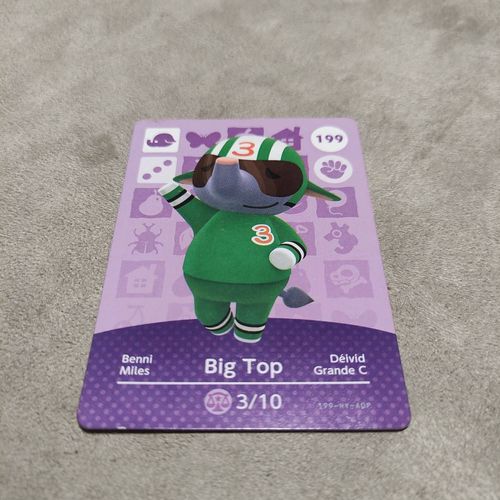 Carte Nfc Animal Crossing Amibo Nintendo 3ds Xl Big Top 199