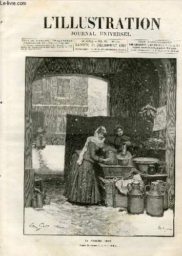 L'illustration Journal Universel N° 2340 - Gravures: La Premiere Neige D'apres La Tableau De M. Victor Gilbert - Emilie Se Tenait Le Pinceau À La Main..Dessin D'emile Bayard - Vue Generale ...