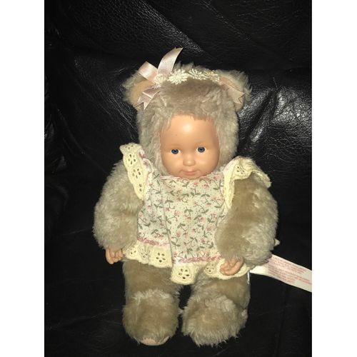 Poupée Ours Beige Bébé Chemise À Fleurs Anne Geddes 25cm