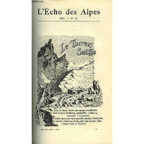 L'echo Des Alpes - Publication Des Sections Romandes Du Club Alpin Suisse N°11 - Le Torrent Suisse Par Gustave Beauverd, Dans Le Groupe Du Wildhorn Par J. Ginnel