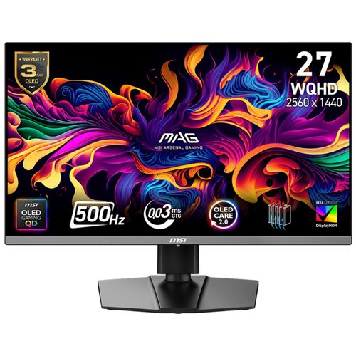 Ecran PC MSI MAG 272QP QD-OLED X50 26.5" 2560 x 1440 Wide Quad HD Noir