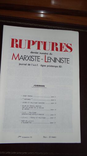 Ruptures Dernier Numéro Du Marxiste-Léniniste
