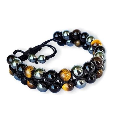 Bracelet De Protection Triple Pour Femmes Et Hommes, Chaîne À Main Ajustable Avec Perles Tissées À La Main