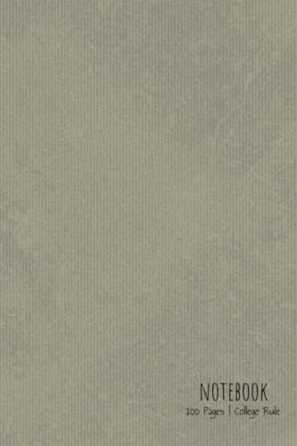 Pyrite Notebook: 6x9 College Ruled Journal With 100 Pages {Simple And Plain Beige Grey Notebook}