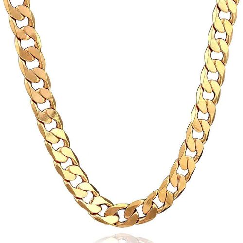 Chaîne Punk En Or, Collier Pour Hommes, Gourmette De 46/51/56/61/66/71/76 Cm, Breloque Pour Femmes A La Mode