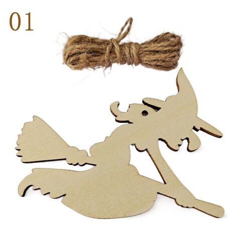 Pendentifs Décoratifs Pour Fête D'halloween, 10 Pièces, Artisanat En Bois, Accessoires Fantômes Créatifs, Accessoires De Décoration Pour Festival À Domicile, 17 Styles, Diy Bricolage