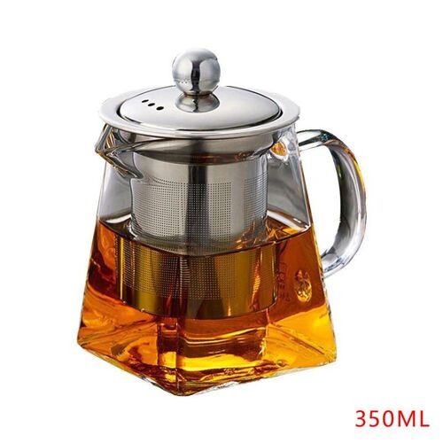 Théière En Verre, Théière À Dessus De Cuisinière, Théière Avec Infuseur, Théière Transparente, Petite Théière Individuelle, Théière Carré À Fleurs