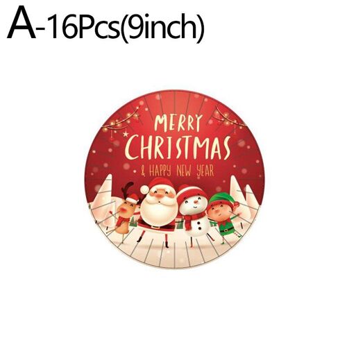 Ensemble de vaisselle de noël, banderole de noël créative, assiettes en papier imprimées, gobelets, pailles, serviettes de table jetables, fournitures de fête