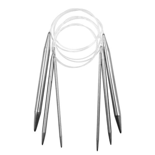 Pull Aiguille À Tricoter En Acier Inoxydable, 3 Pièces/Ensemble, Tissage Circulaire, Kit De Couture, Bricolage, Outil Tricoté 4/6/10mm