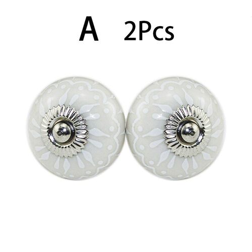 Poignées de porte rondes en céramique multicolores, 2 pièces, Vintage, Floral, boutons de tiroir, commode, armoire, garde-robe, 2 pièces