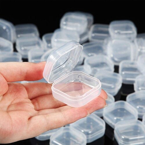 Boîte de rangement pour bijoux, conteneur rectangulaire en plastique Transparent pour perles, offre spéciale, 36 pièces