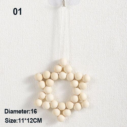 Décoration Étoile Suspendue Colorée, Jolie Perle En Bois Faite À La Main, Pendentif Pour Chambre D'enfants, Jouet, Ornements De Fête, Festival