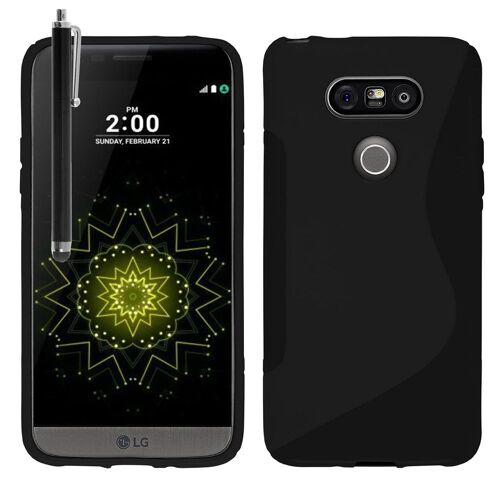 LG G5 H850/ G5 SE/ G5 Lite/ Dual SIM/ H840/ VS987/ H820/ LS992/ H830/ H845/ US992: Housse Etui Pochette Coque S silicone gel + stylet - NOIR