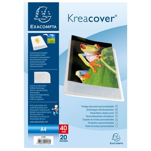 Exacompta Lot De 5 Portes Vues Pp Semi Rigide Krea Cover Chromaline 40 Vues Blanc Transparent