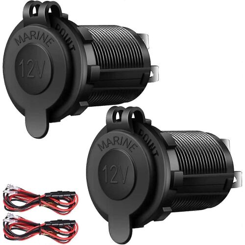 12v Cigarette Lighter Socket, 2 Pack Voiture Marine Moto Atv Rv Lighter Power Outlet Socket Remplacement 12 Volts Prise Étanche