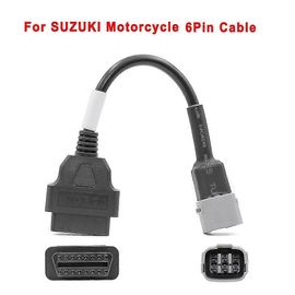 « 2pcs Pack » Suzuki Moto 6 Broches À 16 Broches Adaptateur Obd2 Détection Des Défauts Du Moteur Obdii Diagnostic Câble Connecteur Moto Cordons