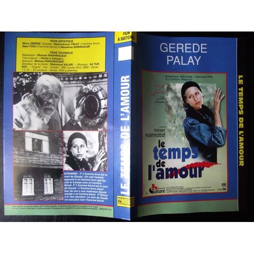 Jaquette Du Film.Le Temps De L'amour(1991).Réalisation.Mohsen Makhmalbaf Avec Shiva Gerede,Abdolrahman Palay,Aken Tunj