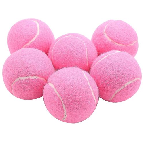 Pack Balles De Tennis Roses Résistant À L'usure Balles D'entraînement Élastiques 66mm Dames Débutants Pratique Te 6pcs
